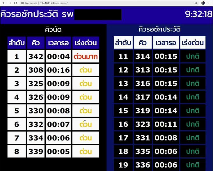 (ฟรี)คิวรอซักประวัติ ov_queue(v2) ความเร่งด่วน(กระพริบ)